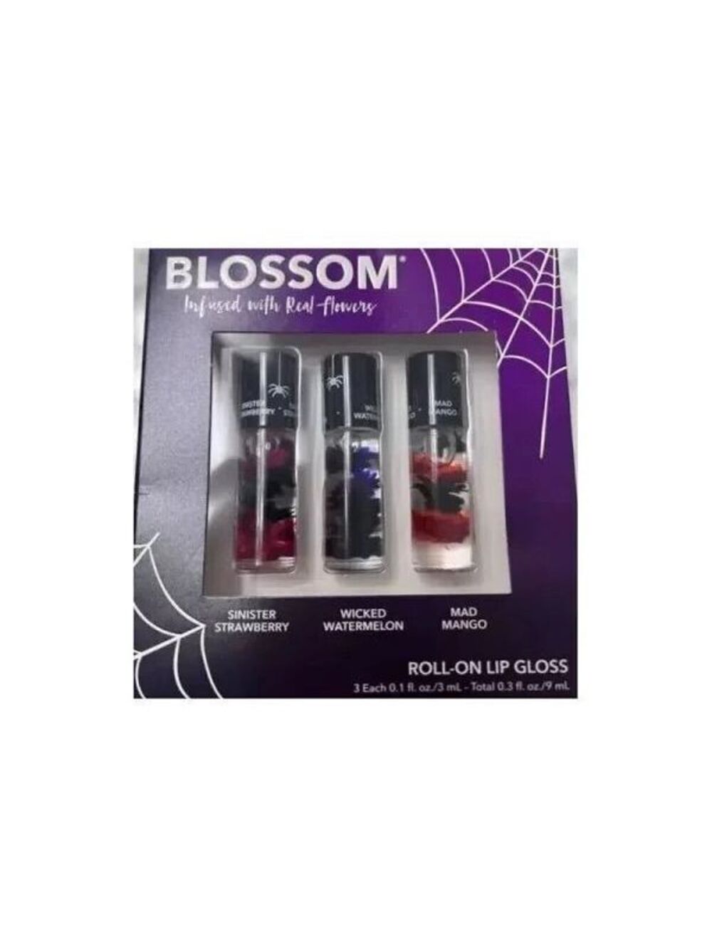 Blossom Scented Roll on Lip Gloss 3 Pack Mini Gift Set